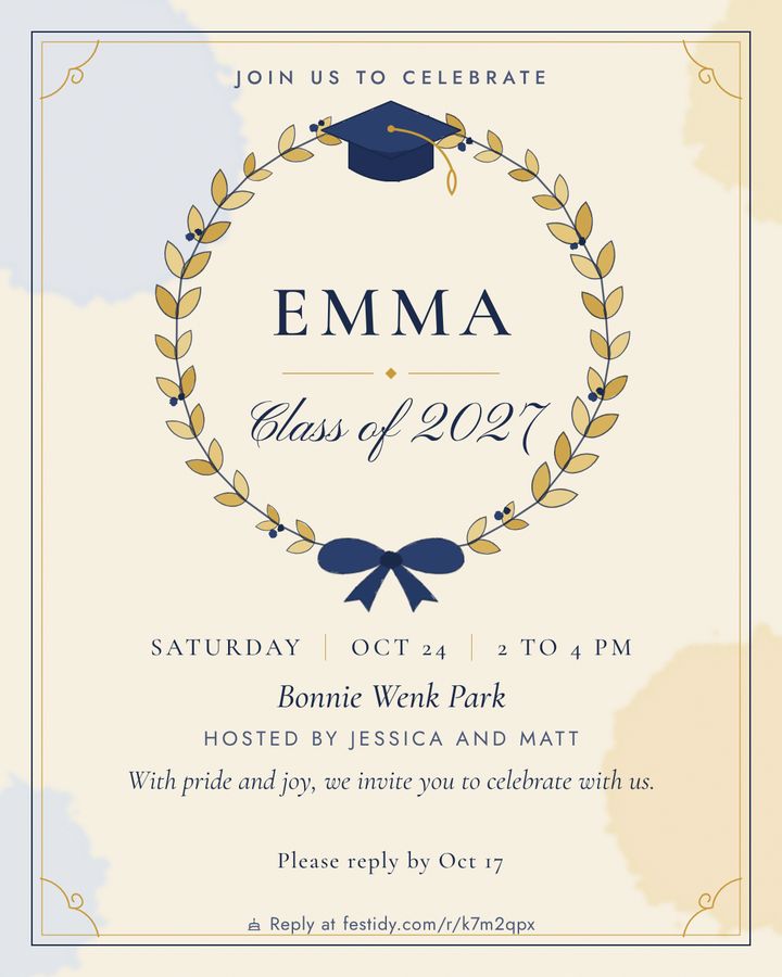 Caps off invitation, Diploma design