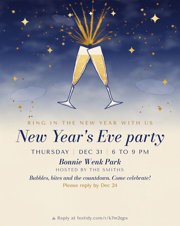 Countdown party invitation, Watercolor design