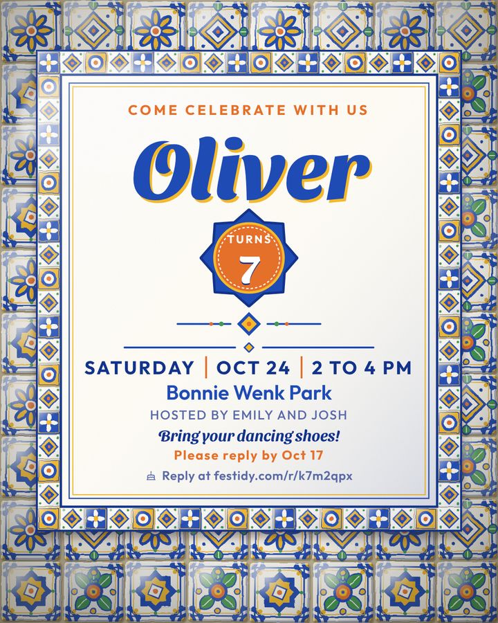 Fiesta invitation, Talavera design