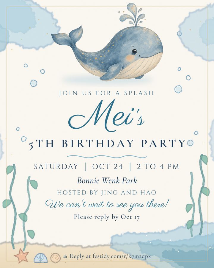Ocean invitation, Watercolor design
