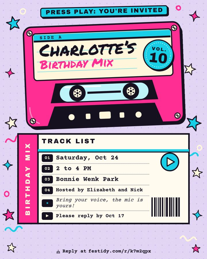 Pop star invitation, Mixtape design