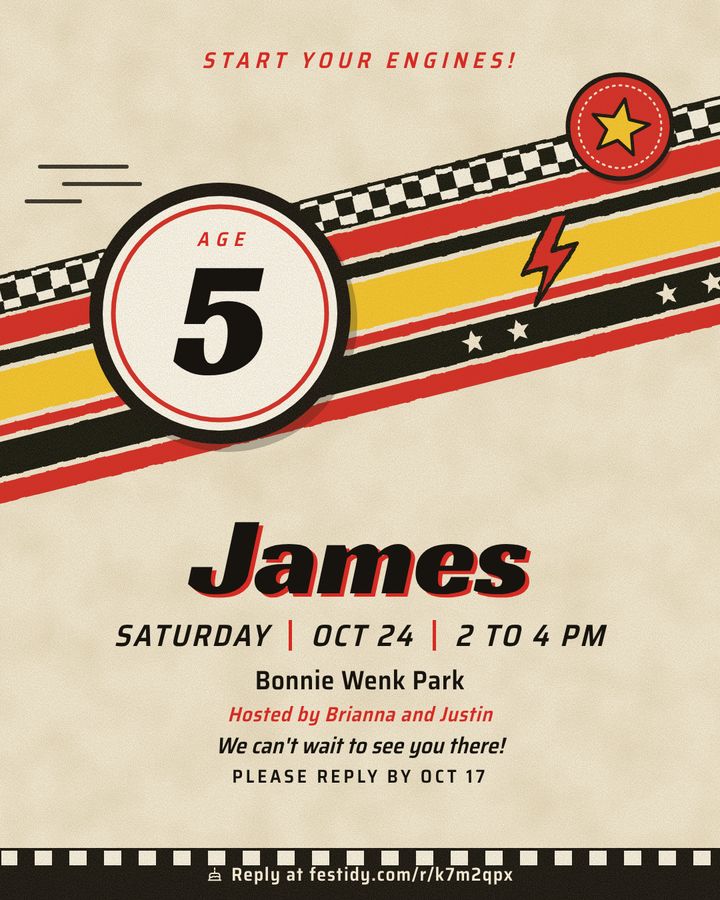 Race car invitation, Livery design