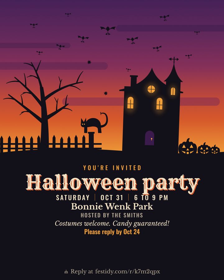 Halloween invitation, Silhouette design