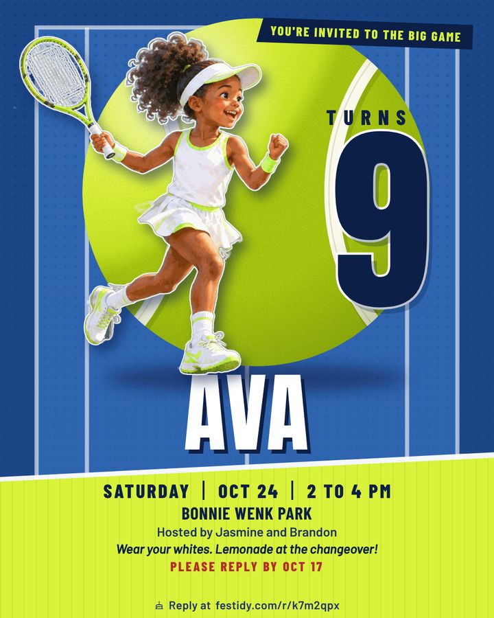 Sports invitation, Match point design