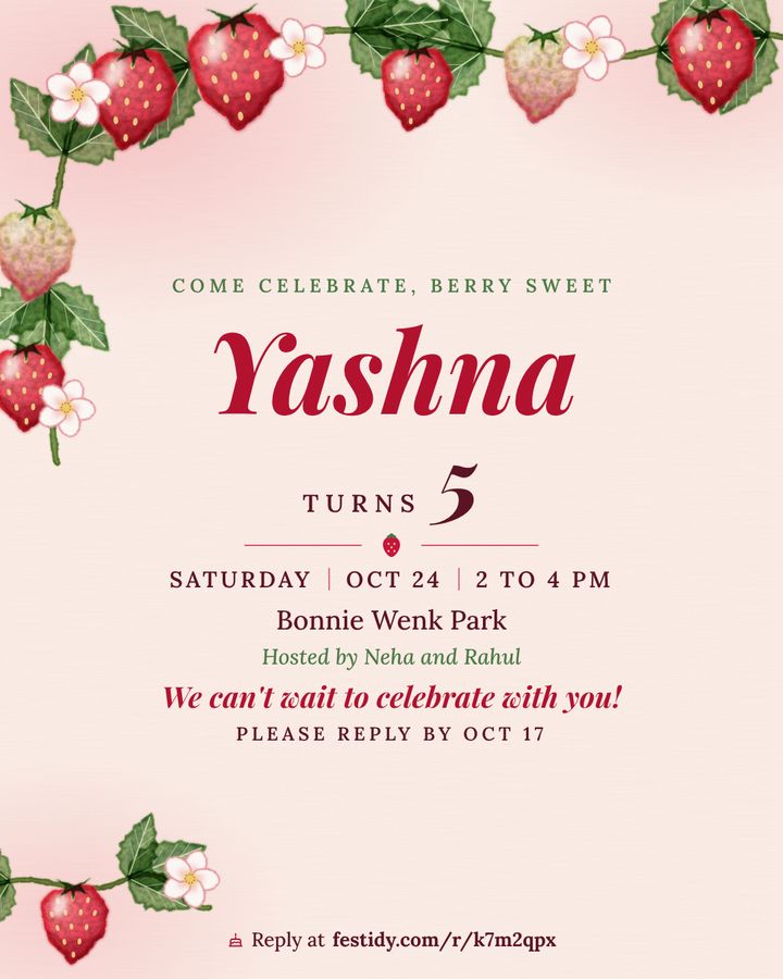 Berry sweet invitation, Berry patch design