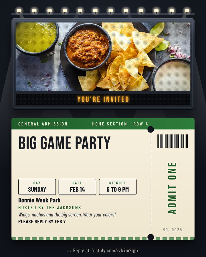 Tailgate invitation, Jumbotron design