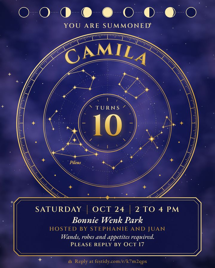 Wizard invitation, Star chart design